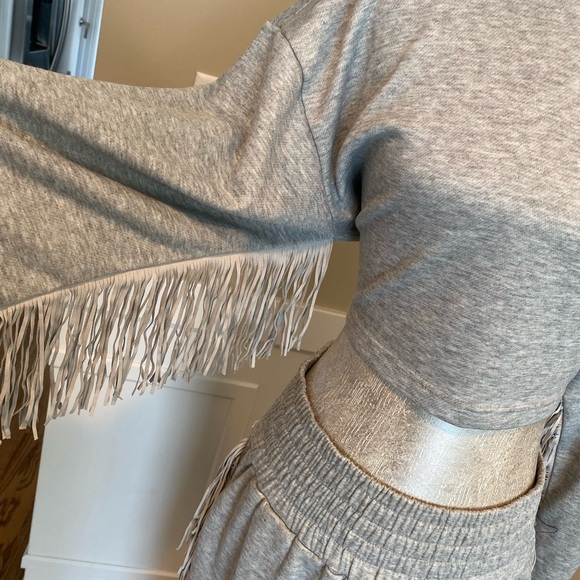 Grey Fringe Cotton 2 Piece Set - Picture 5 of 9